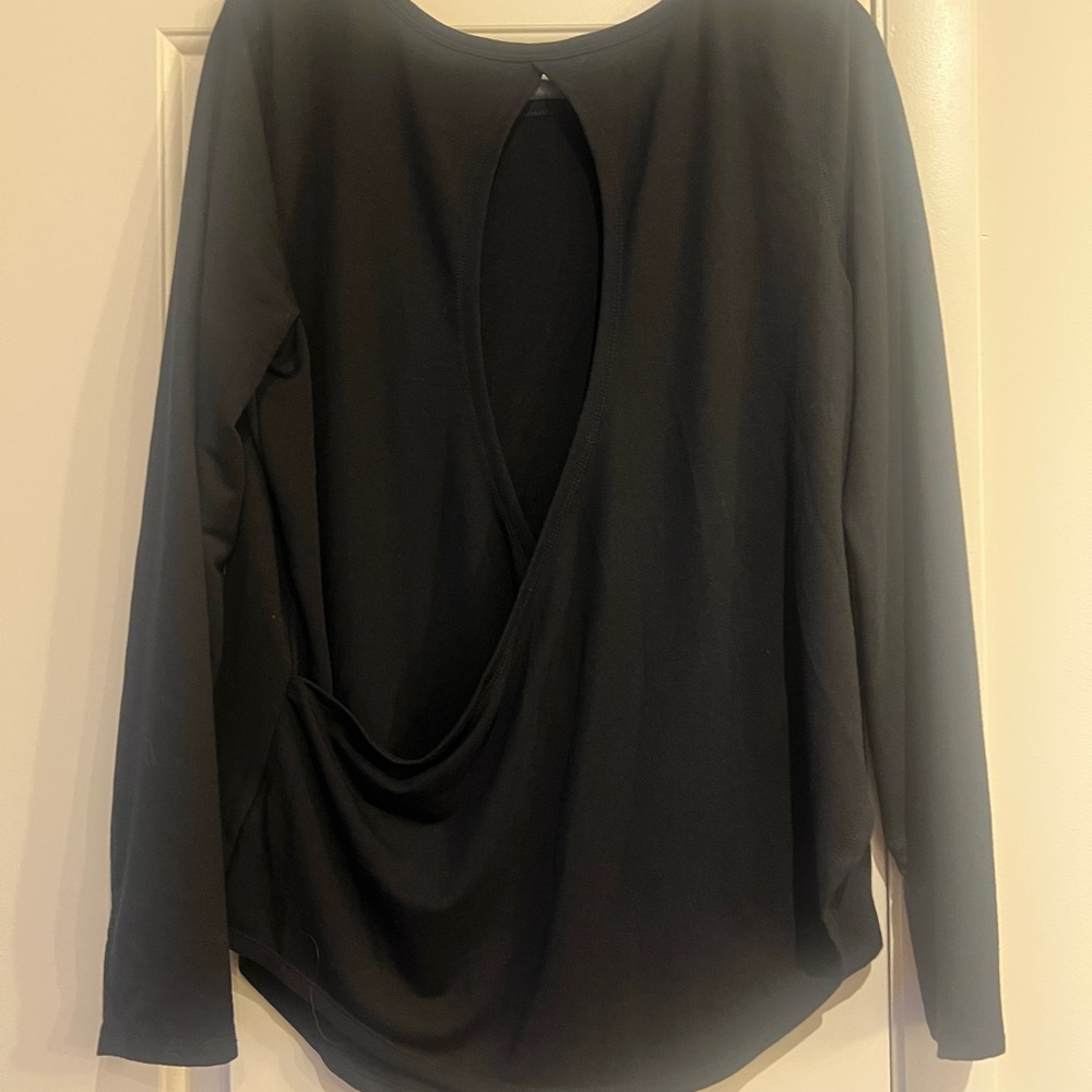 Old Navy Black Long Sleeve Open Back - Picture 2 of 5